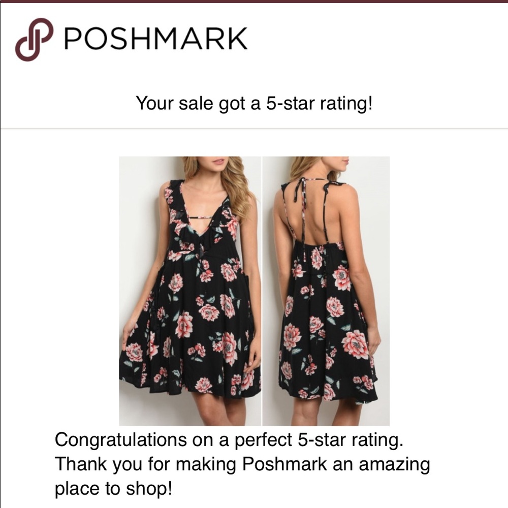 GIRLY & FLIRTY LITTLE BLACK FLORAL DRESS - Picture 4 of 4